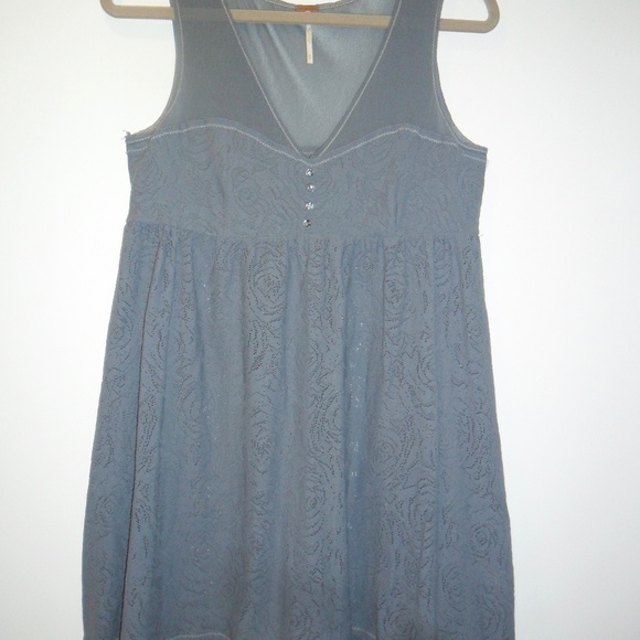 Free People Gray Lace and Mesh Dress Size Medium - Picture 1 of 6